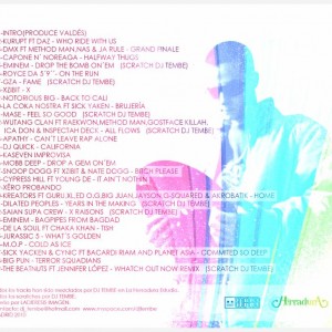 Trasera: DJ Tembe - Majestik plastic - La mixtape Vol. 2
