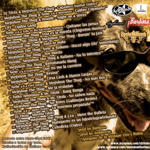 Trasera: Dj Titola - Cagadero finest mixtape Vol. 2