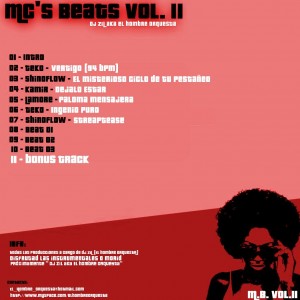 Trasera: Dj Zil - MCs beats Vol. 2 (Instrumentales)