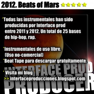 Trasera: Interface Prod - 2012. Beats of Mars (Instrumentales)