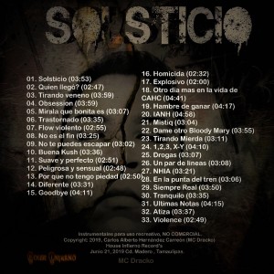 Trasera: MC Dracko - Solsticio (Instrumentales)