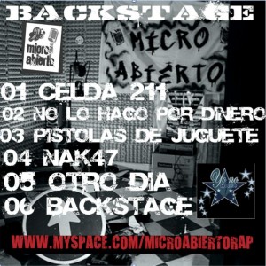 Trasera: Micro abierto - Backstage