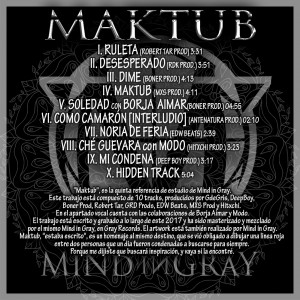 Trasera: Mind in gray - Maktub Mixtape