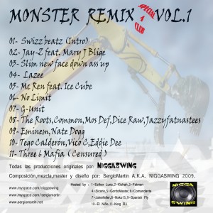 Trasera: Niggaswing - Monster remix Vol.1