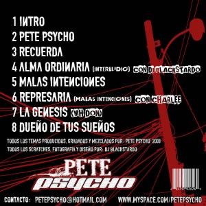 Trasera: Pete psycho - Dueño de tus sueños