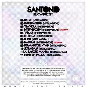 Trasera: Santonio - Beat work 2011 (Instrumentales)