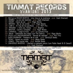 Trasera: Tiamat Records - Recopilatorio 2013