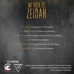 Trasera: Zeidah - Mi vida es