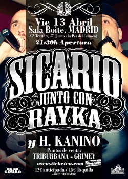Concierto Sicario y Rayka Madrid en Madrid