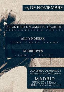 Erick Hervé, Omar El Hachemi, The cream team y M. grooves en Madrid