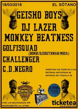 Geisho boys, DJ Lazer, Monkey beatness, Golfi Squad y más en Madrid