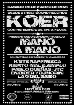 Koer presenta: Mano a Mano con Hermanos de tinta y Suxe en Valencia