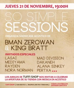 So simple sessions showcase acústico en Madrid