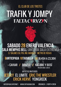 Trafik y Jompy presentan "Falta corazón" en Valencia