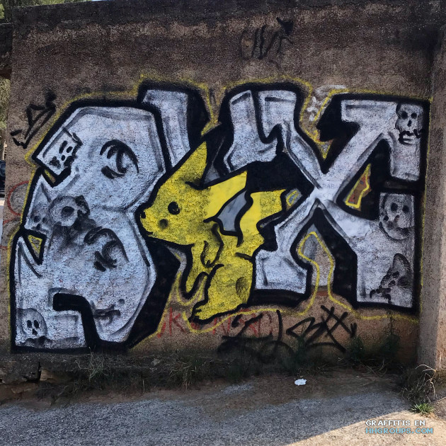 Pikachu graffiti pokémon graffity en Valencia